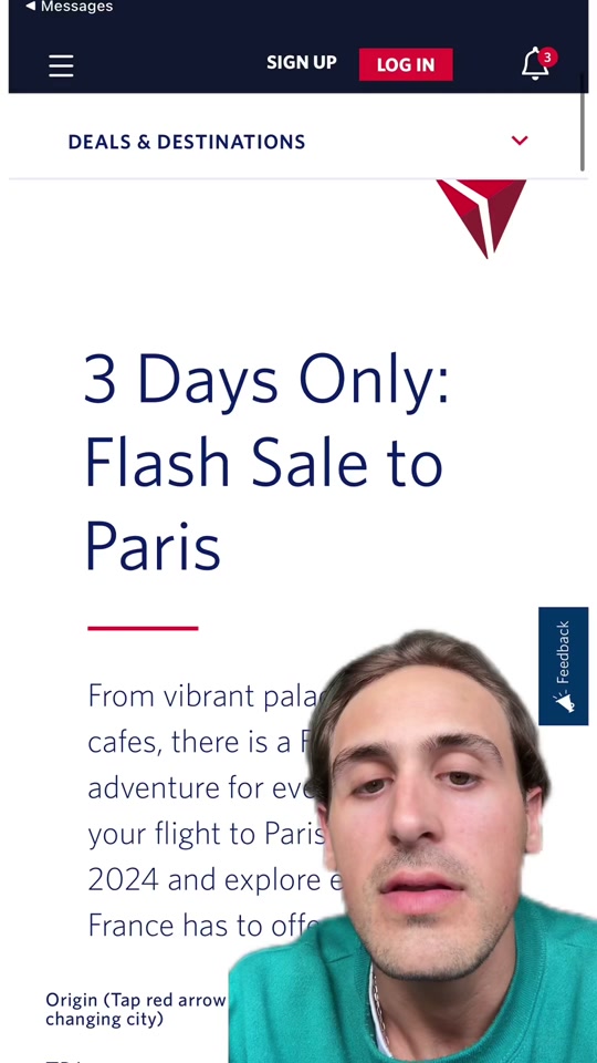 #greenscreen Your chance to visit Paris with this Delta flash sale. Terms and bags fees apply #Delta #DeltaPartner #traveldeals #travel #traveltips thumbnail