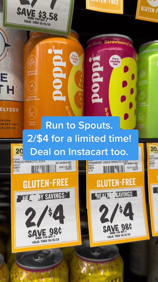 @sproutsfarmersmarket 2/$4 NOW. Limited time! #groceryhaul #sproutsfarmersmarket #drinkpoppi #healthy #yummy  thumbnail