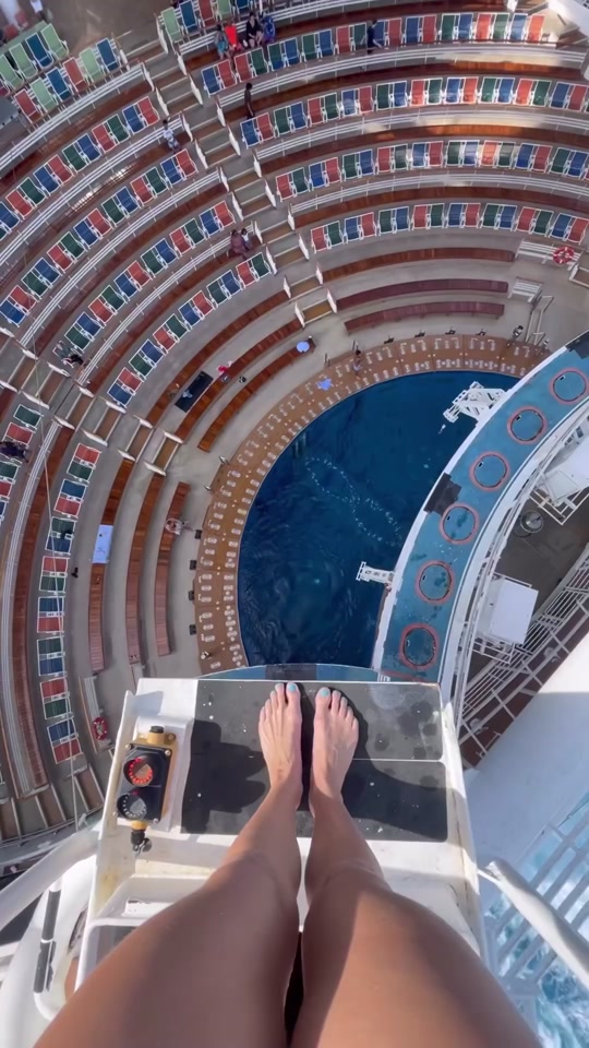 Ginni van Katwijk's high dive moment plunging from a cruise ship deck🚢 Cruise ships can be as tall as a 20-story building😱   🎥 @adventures_with_ginni on IG   #cliffdiving  #highdive  #adrenaline  #cruiseship  #adrenalineaddiction  #highdiving  thumbnail